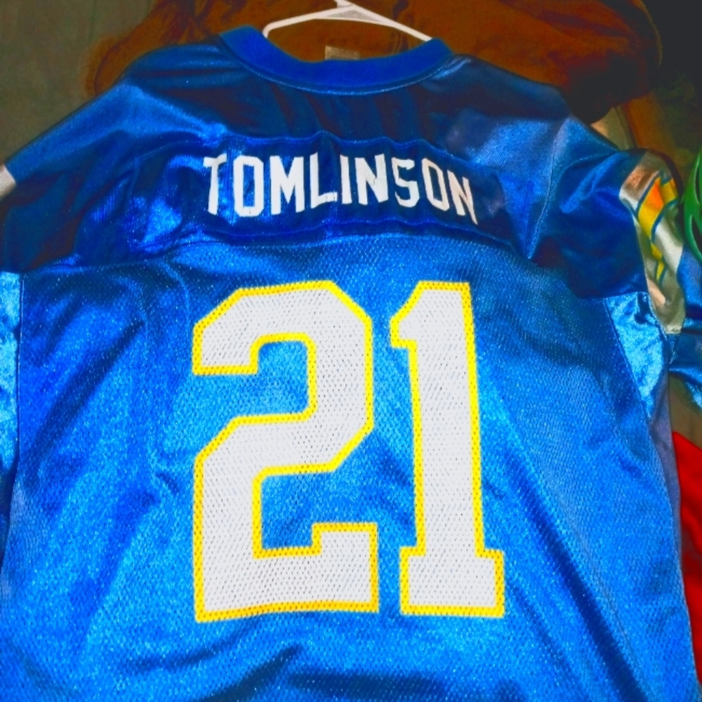 Chargers L.T. NFL Throwback Jersey XL Blue and Gold Vintage